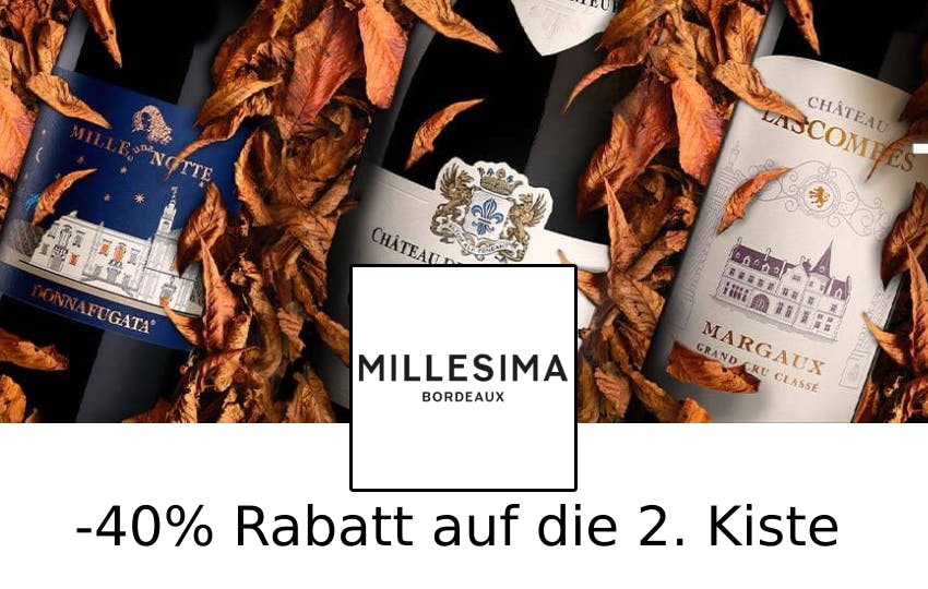 40% Rabatt auf die 2. Kiste bei Millesima DE